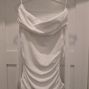 Elegant Off-Shoulder Cream Sweater